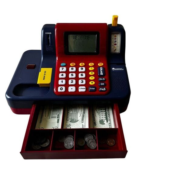 Learning Resources Pretend & Play Teaching Cash Register, Ages 3+, - Picture 3 of 12